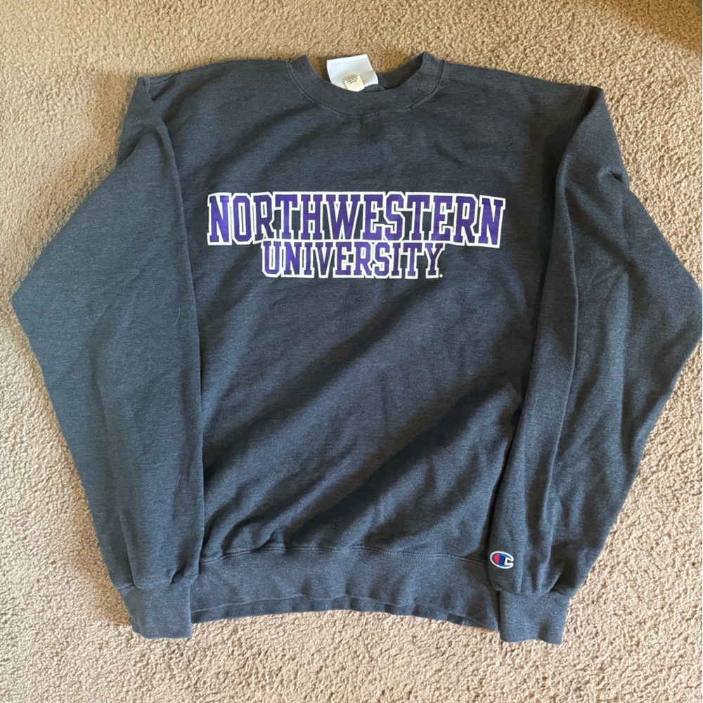 Champion Gray Northwestern University Crewneck